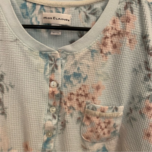 Miss Elaine Ultrasoft waffle knit floral pajama set - Picture 3 of 7